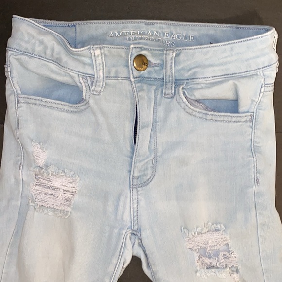 American Eagle Outfitters Size 2 Hi-Rise Jegging Super Super Stretch Distress - Picture 11 of 16